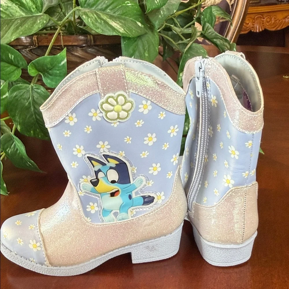 Girls Shimmer Daisy Western Boots with Character Accent - Picture 9 of 10